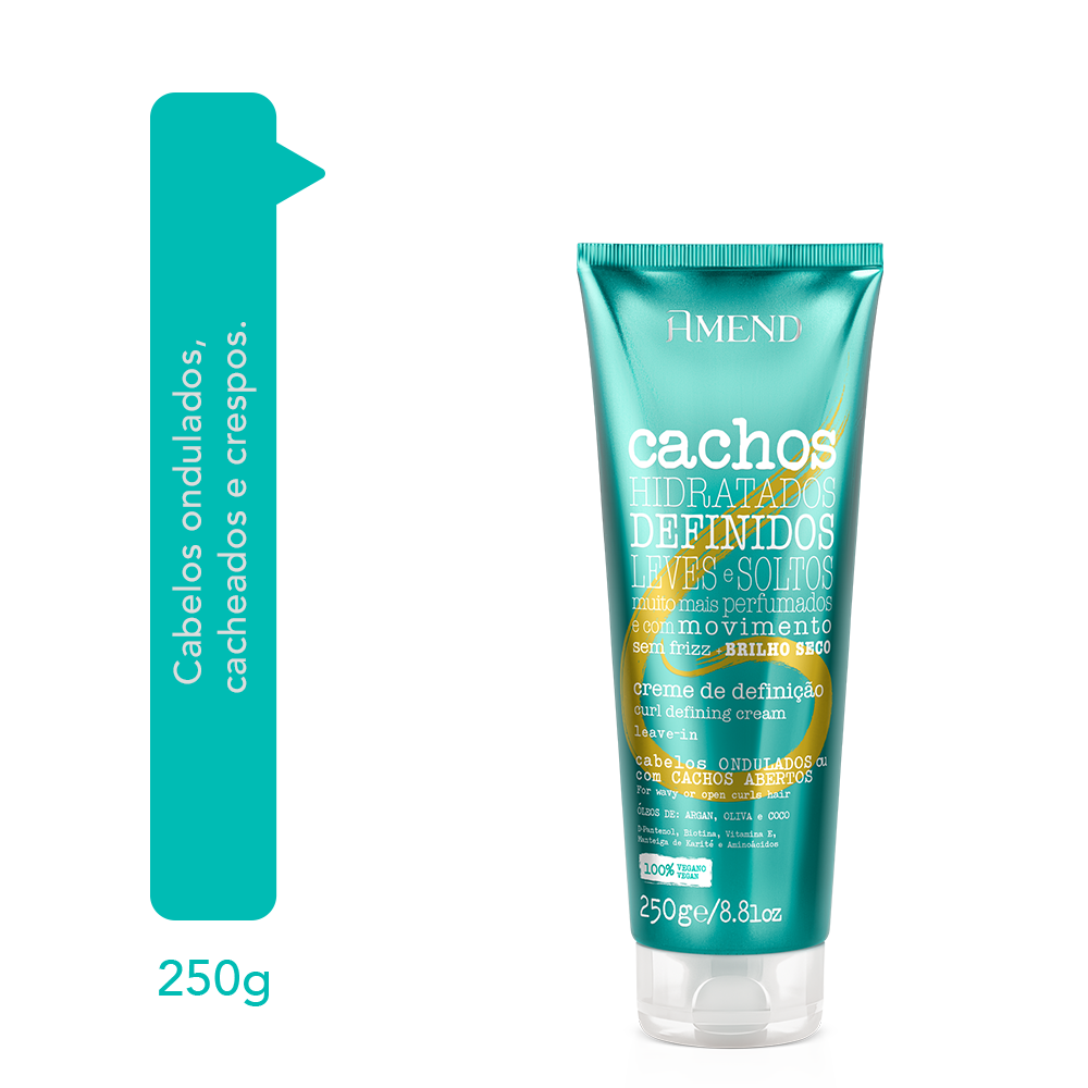 Leave-in para Cabelos Ondulados ou com Cachos Abertos Amend Cachos 250g